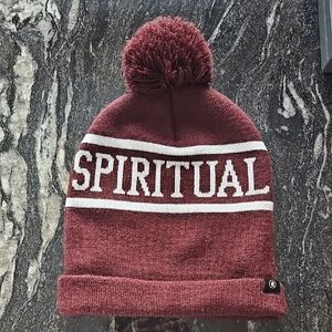 Spiritual Gangster Maroon Beanie with Pom